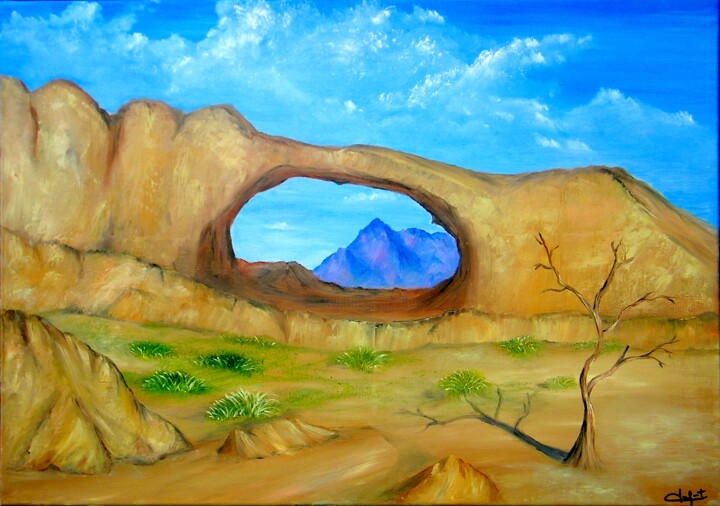 Картина под названием "Arches National Par…" - Jeremy Duforest, Подлинное произведение искусства, Масло