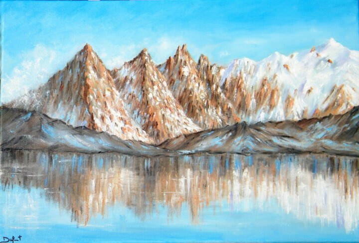 Peinture intitulée "Le lac blanc au pie…" par Jeremy Duforest, Œuvre d'art originale, Huile