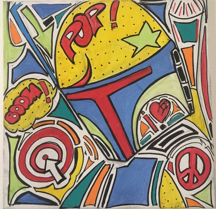 Painting titled "c-22po-pop-art.jpg" by Jyja, Original Artwork, Acrylic