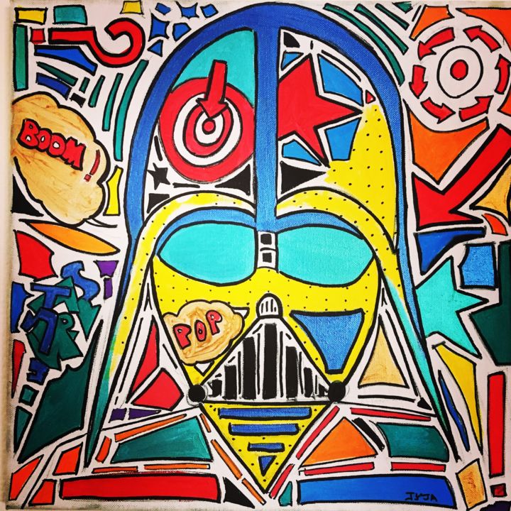 Painting titled "darth vader pop art…" by Jyja, Original Artwork, Acrylic