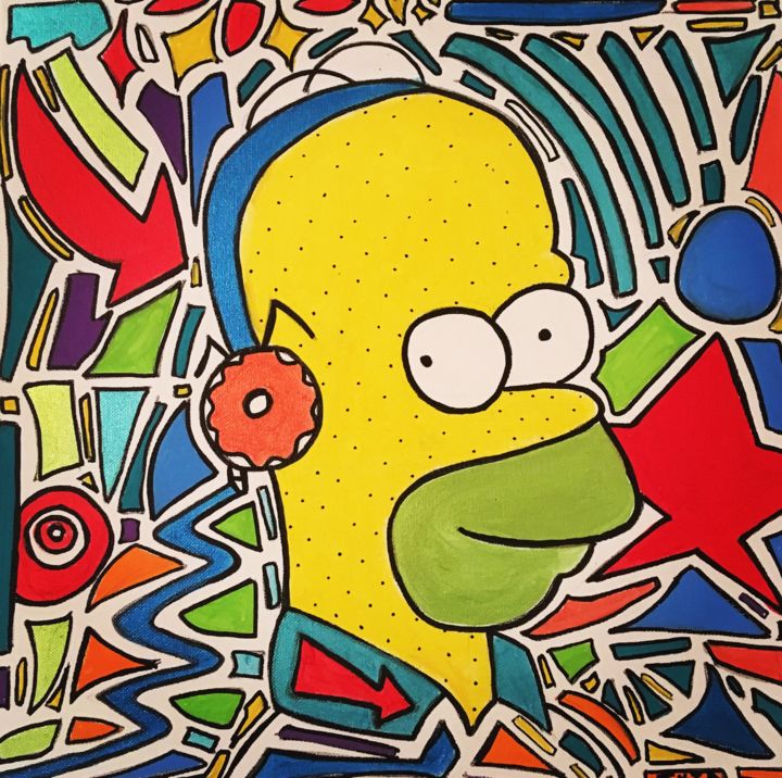 Painting titled "homersimpson.jpg" by Jyja, Original Artwork, Acrylic