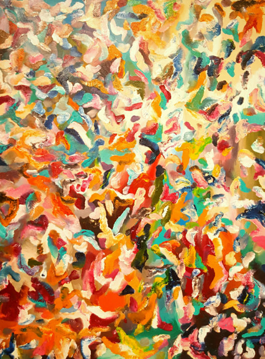Картина под названием "Candy Pool" - Jeremy Rose, Подлинное произведение искусства, Масло Установлен на Деревянная рама для…