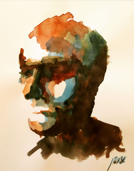 绘画 标题为“An Open Mind” 由Jeremy Rose, 原创艺术品, 水彩 安装在其他刚性面板上
