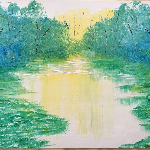 Peinture intitulée "forêt multicolor" par Jeremy Martin, Œuvre d'art originale, Acrylique