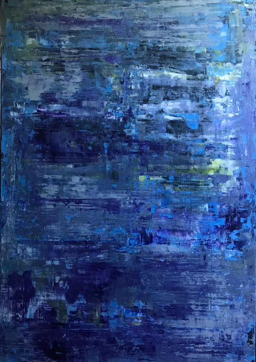 Pintura intitulada "Deep blue" por Jerod., Obras de arte originais, Acrílico