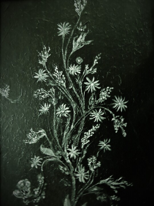 Painting titled "Flowers Memories 5" by Jérôme Astruc, Original Artwork, Acrylic