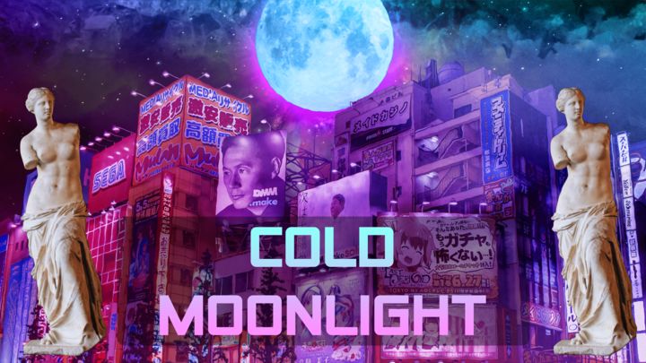 Digital Arts titled "Ｃｏｌｄ　Ｍｏｏｎｌｉｇｈｔ" by Cyversal, Original Artwork, Photo Montage