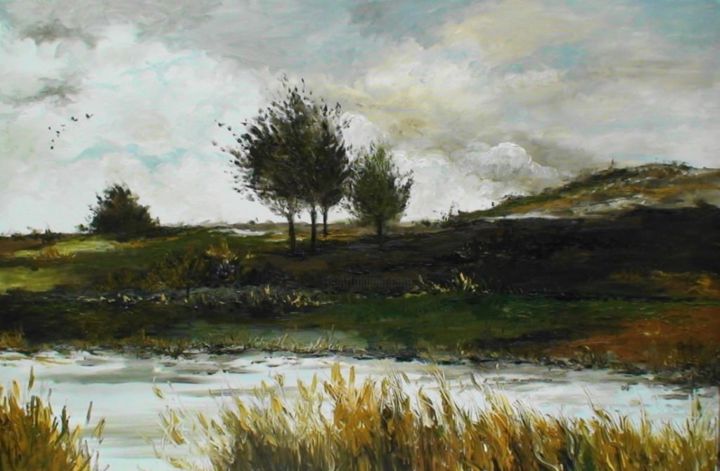 Peinture intitulée "LE VENT" par Jérôme Cachia, Œuvre d'art originale, Huile