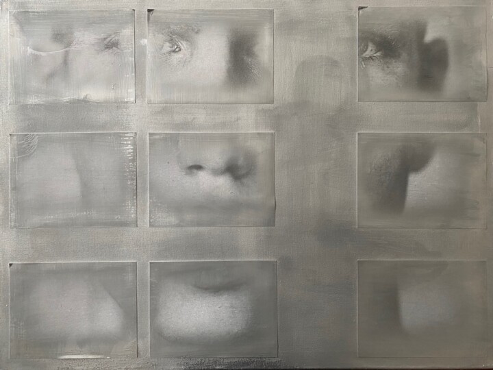 Collages intitulée "Augusta Tear Silver" par Jerome Cholet, Œuvre d'art originale, Bombe aérosol