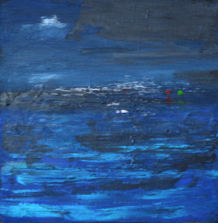 Painting titled "Et ruit oceano nox…" by Jérôme Dufay, Original Artwork, Acrylic Mounted on Wood Stretcher frame