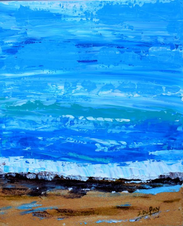 Painting titled "plage-de-sable-pmb-…" by Jérôme Dufay, Original Artwork, Acrylic