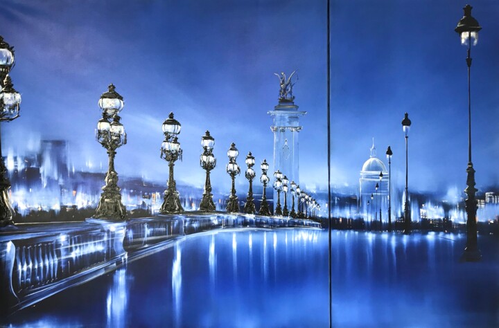 Peinture intitulée "Pont Alexandre III" par Jerome Guillet, Œuvre d'art originale