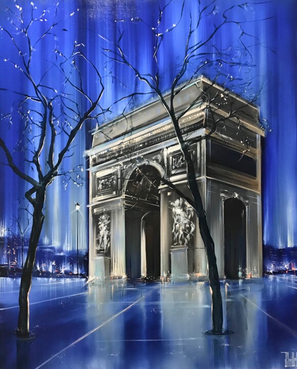 Peinture intitulée "Sur les Champs" par Jerome Guillet, Œuvre d'art originale, Huile