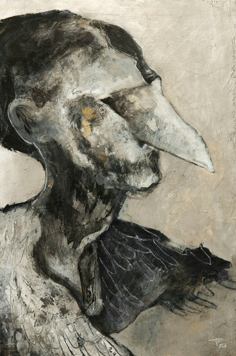 Картина под названием "Harpie" - Jérôme Oudot "Trëz", Подлинное произведение искусства, Акрил