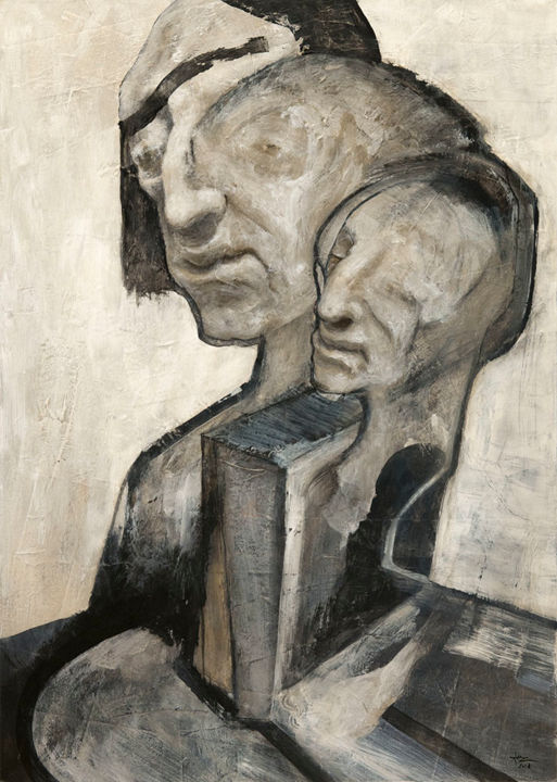 Malerei mit dem Titel "Gigogne" von Jérôme Oudot "Trëz", Original-Kunstwerk, Acryl