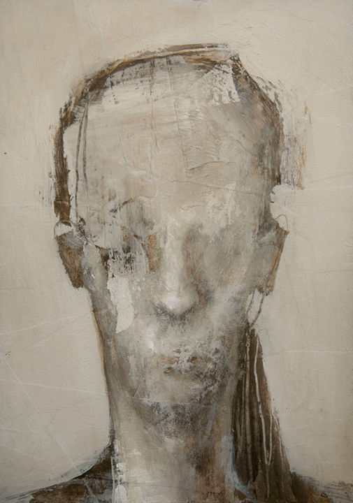 Pintura intitulada "Portrait (étude)" por Jérôme Oudot "Trëz", Obras de arte originais, Acrílico