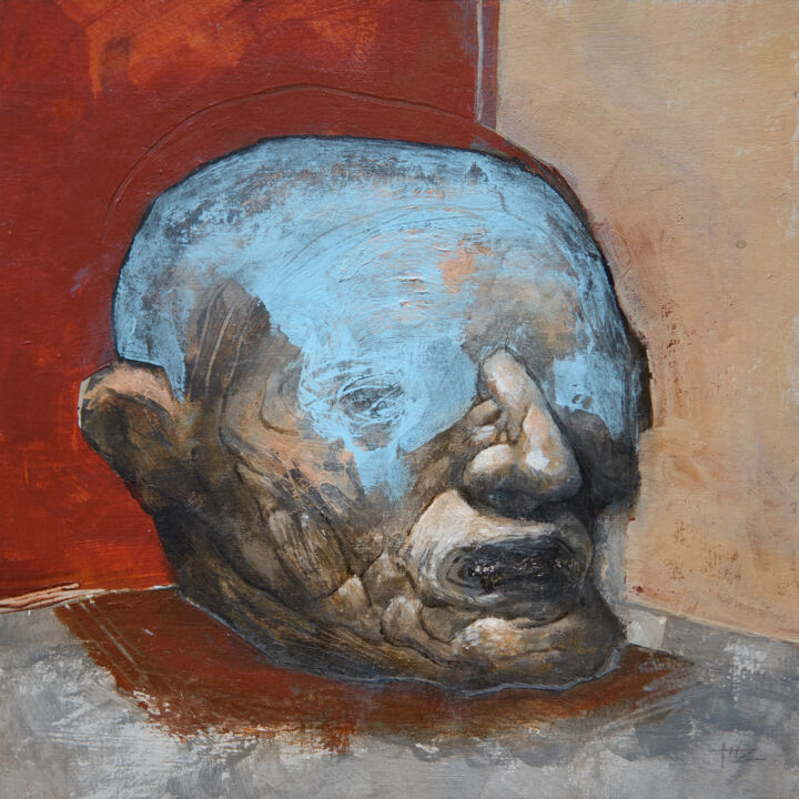 Pintura intitulada "Raw Head" por Jérôme Oudot "Trëz", Obras de arte originais, Acrílico