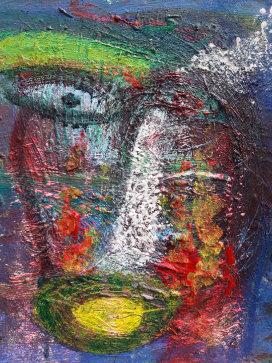 Peinture intitulée "Coloriface" par Jerome Pescheloche, Œuvre d'art originale, Huile