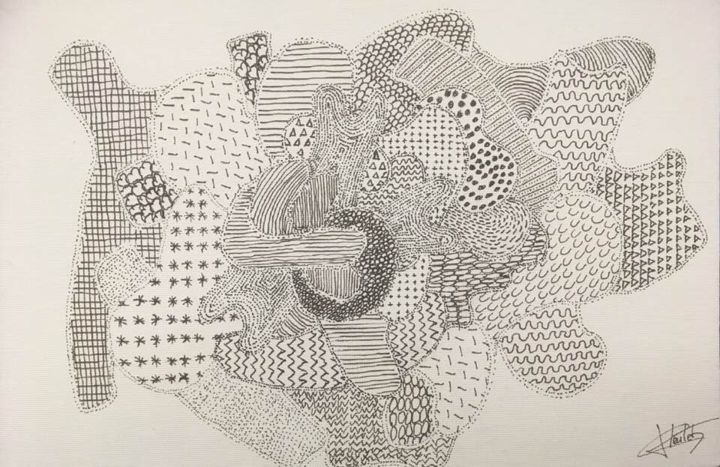 Drawing titled "complexe" by Romej Romejco, Original Artwork, Marker