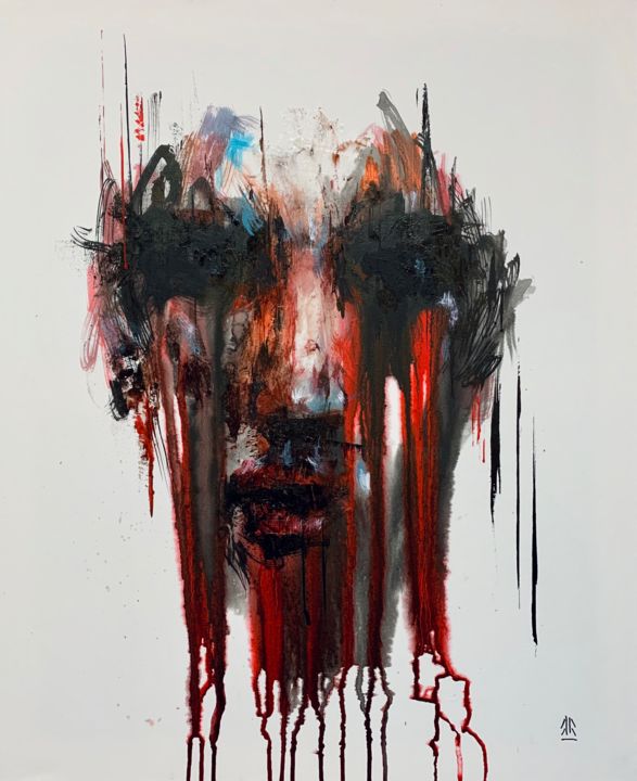 Pintura intitulada "Bleeding soul" por Jérôme Royer, Obras de arte originais, Acrílico Montado em Armação em madeira