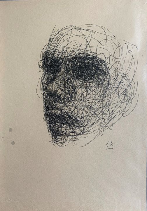 Dessin intitulée "doodle 3" par Jérôme Royer, Œuvre d'art originale, Encre