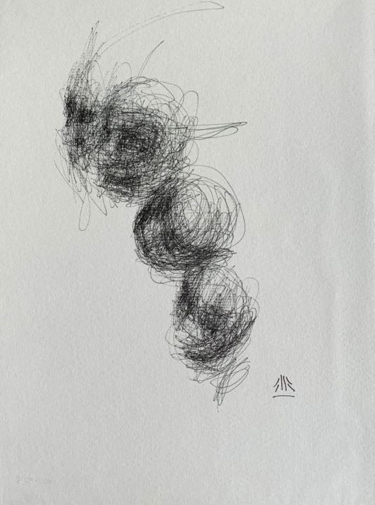 「doodle 5」というタイトルの描画 Jérôme Royerによって, オリジナルのアートワーク, インク