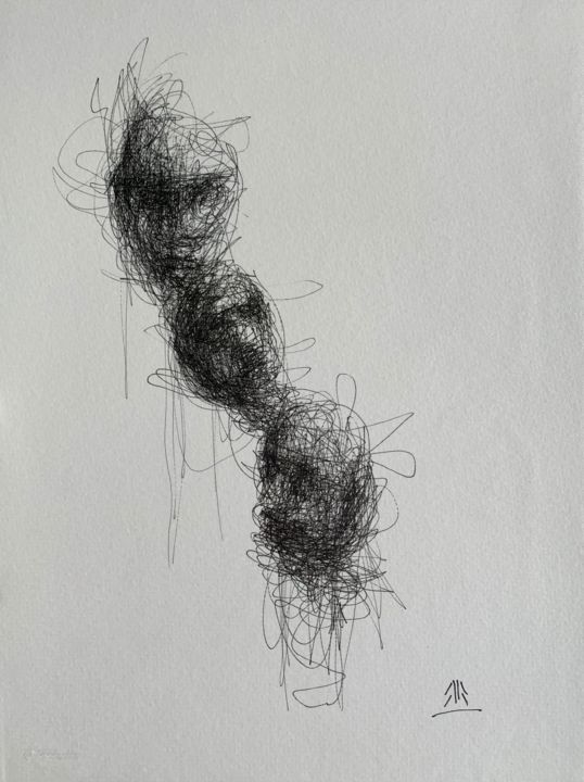 Rysunek zatytułowany „doodle 13” autorstwa Jérôme Royer, Oryginalna praca, Atrament