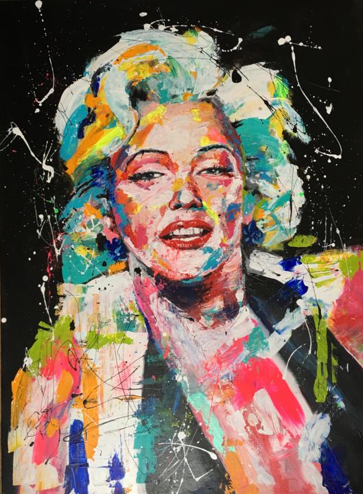 Painting titled "marilyn" by Jérôme Royer, Original Artwork, Acrylic