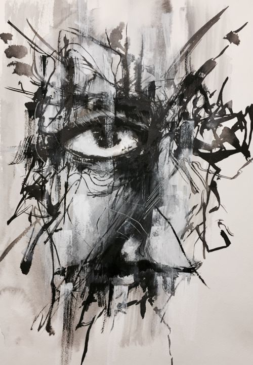 Painting titled "Inktober 19" by Jérôme Royer, Original Artwork, Ink