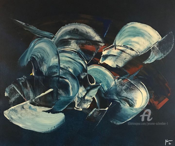 Painting titled "Calligraphy I" by Jérôme Schreiber, Original Artwork, Acrylic