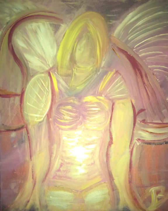 Painting titled "La part des anges d…" by Jérôme Bonnet, Original Artwork, Acrylic