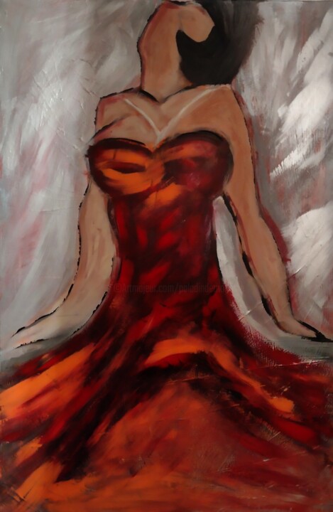 Malerei mit dem Titel "Flamenco" von Jérôme Bonnet, Original-Kunstwerk, Acryl