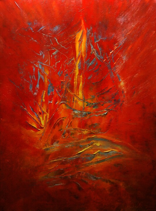 Painting titled "Le Phoenix" by Jérôme Bonnet, Original Artwork, Acrylic