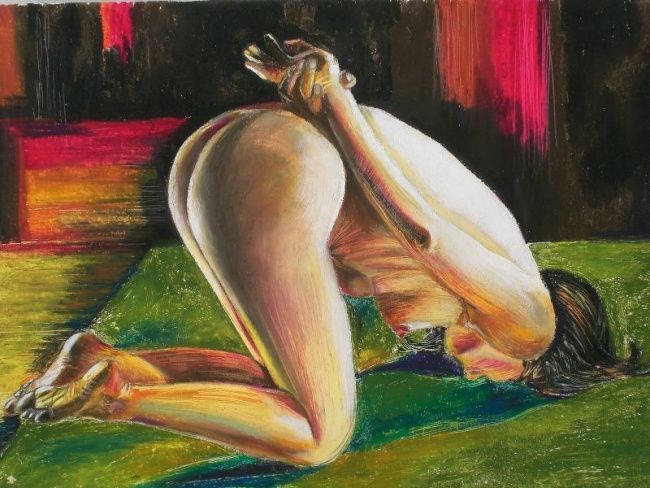 Painting titled "Tension" by Jérôme Cambra, Original Artwork, Pastel