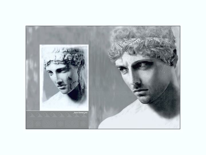 Photographie intitulée "Jeune homme grecque" par Jérôme Cambra, Œuvre d'art originale, Photographie numérique