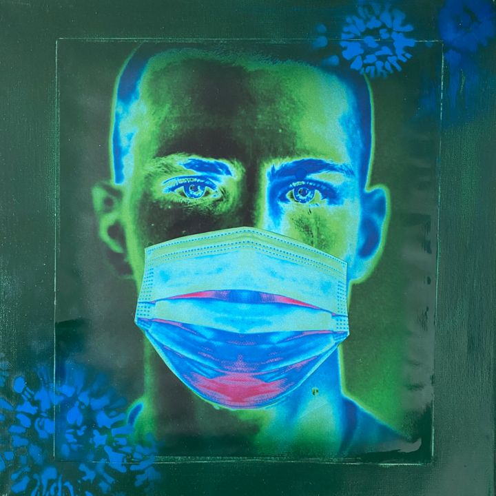 Colagens intitulada "Augusta Cry Corona…" por Jerome Cholet, Obras de arte originais, Colagens