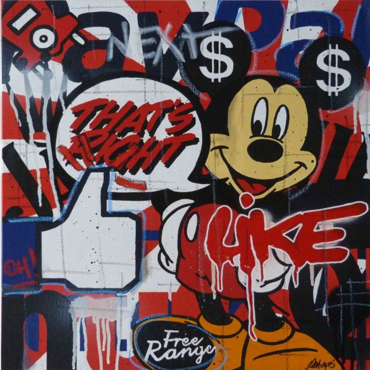 Peinture intitulée "Like Mickey" par Jerome Clem, Œuvre d'art originale, Huile