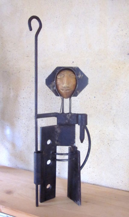 Sculpture titled "Gardien" by Jérôme Danikowski, Original Artwork, Metals
