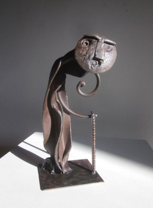 Скульптура под названием "Le vieillard" - Jérôme Danikowski, Подлинное произведение искусства, Металлы