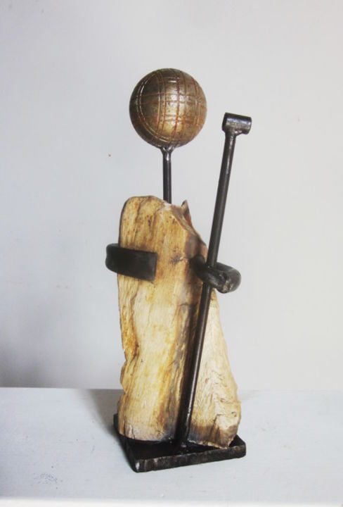 Skulptur mit dem Titel "Pèlerin 10" von Jérôme Danikowski, Original-Kunstwerk, Metalle