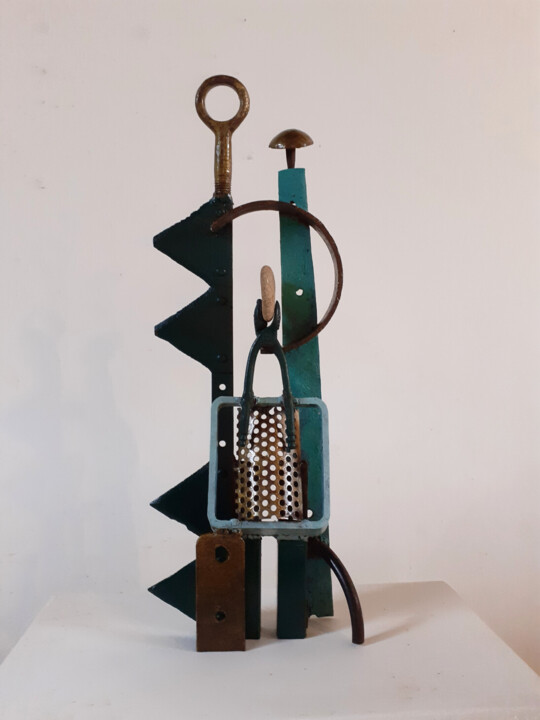 Sculpture titled "Petite famille 3" by Jérôme Danikowski, Original Artwork, Metals