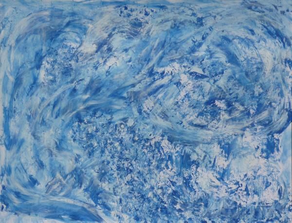 Schilderij getiteld "Couleur Bleue 3" door Jéromine, Origineel Kunstwerk