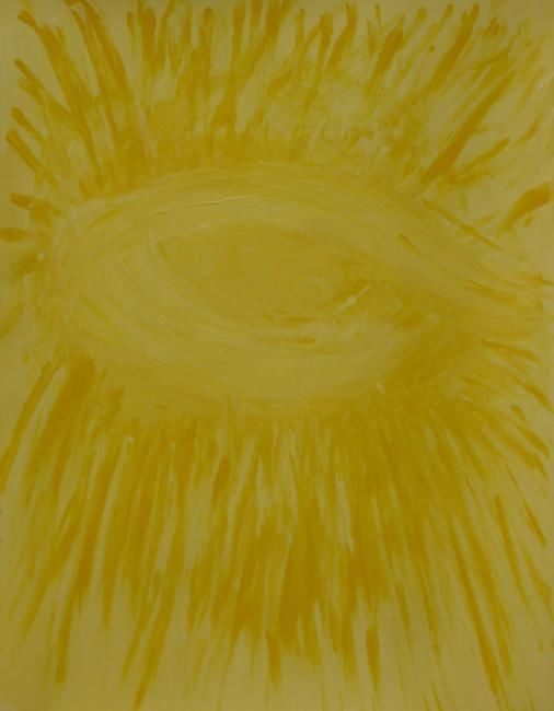 Peinture intitulée "L’œil jaune" par Jéromine, Œuvre d'art originale
