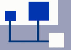 Digitale Kunst getiteld "2 Blue Squares #2" door Jerry, Origineel Kunstwerk, Digitaal Schilderwerk