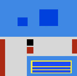 Digitale Kunst getiteld "2 Blue squares #5" door Jerry, Origineel Kunstwerk, Digitaal Schilderwerk