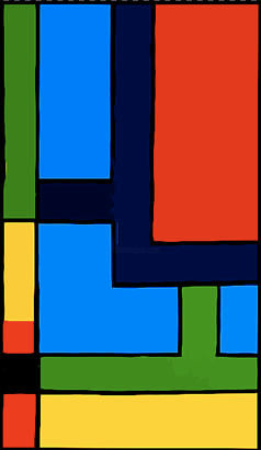 Digitale Kunst getiteld "Red & Black Squares" door Jerry, Origineel Kunstwerk, Digitaal Schilderwerk