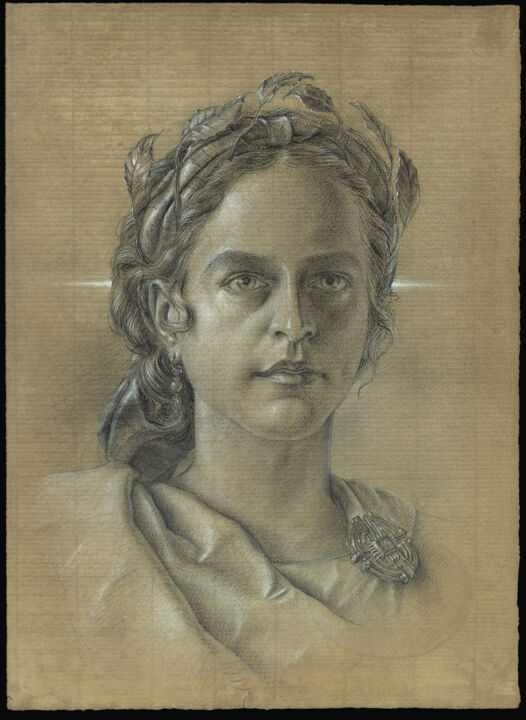 Drawing titled "Apollo il Dio della…" by Gustavo Palumbo (Jervé), Original Artwork, Pastel Mounted on Cardboard