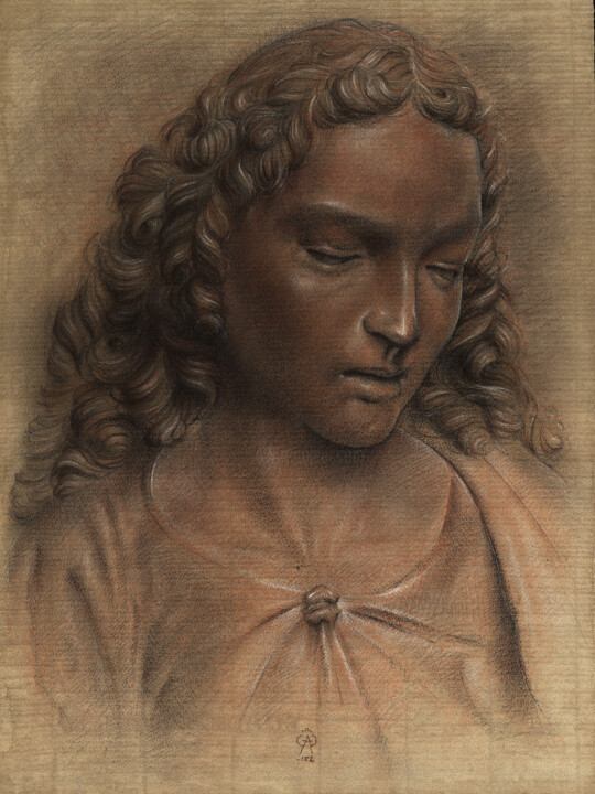 Desenho intitulada "Cristo Giovinetto" por Gustavo Palumbo (Jervé), Obras de arte originais, Pastel