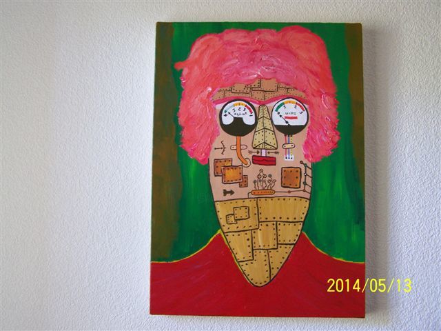 Painting titled "ROBOT" by Jes Kouerien, Original Artwork