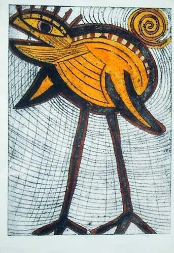 Malerei mit dem Titel "The Bird" von Jesper Eriksson, Original-Kunstwerk, Öl